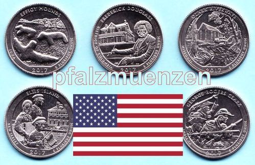 USA 2017 National Park-Quarter P - 5 Münzen