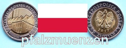 Polen 2017 5 Zloty Bimetall Zentraler Industriebezirk