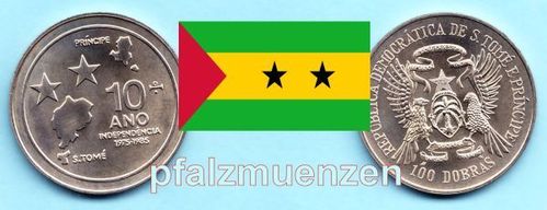 São Tomé und Principe 1985 100 Dobras 10 Jahre Unabhängigkeit