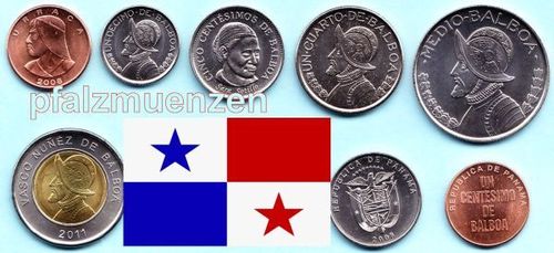 Panama 2017 - 2018 kompletter Satz mit 6 Münzen