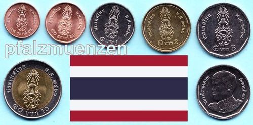 Thailand 2018 neuer Kursmünzensatz König Vajiralongkorn mit 6 Münzen