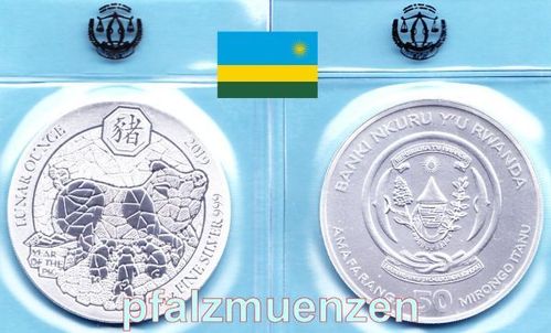 Ruanda 2019  50 Amafaranga Schwein 1 Unze Silber (999)