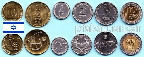 Israel 1985 - 2017 Kursmünzensatz mit 6 Münzen