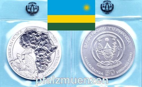 Ruanda 2019 50 Amafaranga Schuhschnabel 1 Unze Silber (999)