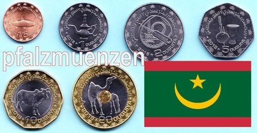 Mauretanien 2017 - 2018 kompletter neuer Satz mit 6 Münzen