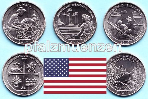 USA 2019 National Park-Quarter P - 5 Münzen