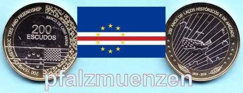 Kap Verde 2019 200 Escudos 200 Jahre Freundschaft mit den USA