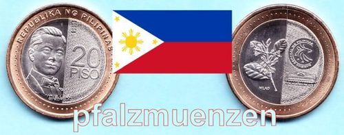 Philippinen 2020 20 Piso Bimetall neues Nominal