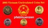 Vietnam 2003 kompletter Jahrgangssatz mit 5 Münzen im Original-KMS