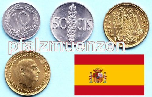 Spanien 1959 - 1966 3 Kleinmünzen aus der Franco-Zeit