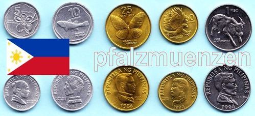 Philippinen 1987 - 1994 “Fauna und Flora“ 5 Münzen