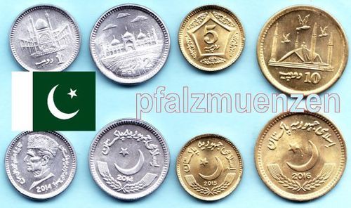 Pakistan 2014 - 2016 1 - 10 Rupees 4 Münzen