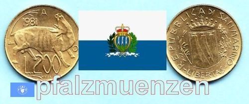 San Marino 1981 200 Lire FAO Stier