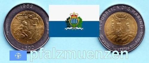 San Marino 1982 500 Lire FAO Bimetall