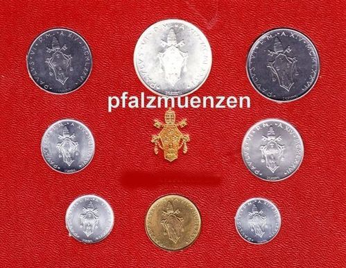 Vatikan 1971 kompletter Jahrgangssatz mit 8 Münzen Papst Paul VI.