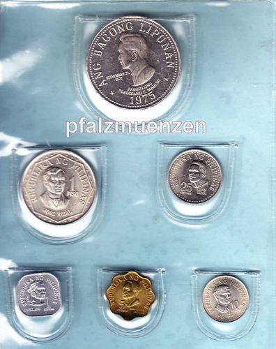 Philippinen 1975 Original-Kursmünzensatz mit 6 Münzen