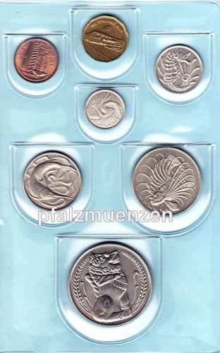 Singapur 1983 Original-Kursmünzensatz mit 6 Münzen und Sonder-Token
