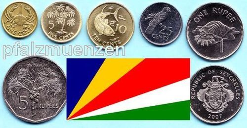 Seychellen 1997 - 2007 Satz mit 6 Münzen