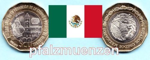 Mexiko 2019 20 Pesos 500. Geburtstag von Veracruz