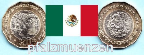 Mexiko 2021 20 Pesos 700 Jahre Stadtgründung von Tenochtitlan