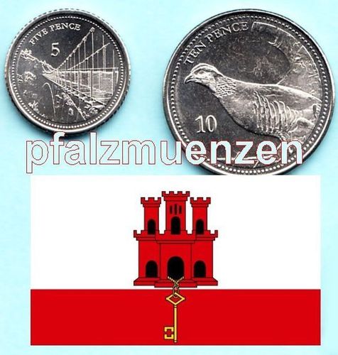 Gibraltar 2020 5 und 10 Pence neue Kursmünzen
