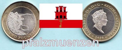 Gibraltar 2020 neue 2-Pfund-Münze "Sandy Bay"