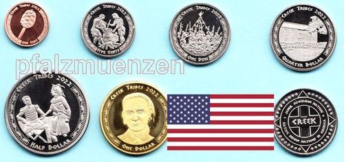 USA 2022 Creek - Indianer 6 Münzen