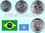Brasilien 1975 - 1977 1 - 5 Centavos 3 Münzen jahrgangsrein FAO