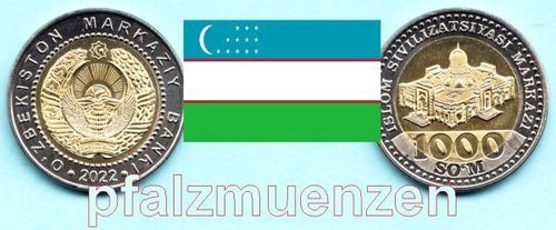 Usbekistan 2022 1000 Som Bimetall